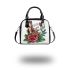 music note and guitar and rose with green leaf Shoulder Bag