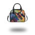 Painting of three horses in profile shoulder handbag