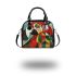 Parrot in the style of abstract cubism shoulder handbag