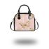 Pink and gold butterflies pattern shoulder handbag