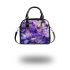 Purple crocuses and purple butterflies shoulder handbag