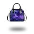 Purple crocuses with butterflies shoulder handbag