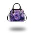 Purple crocuses with purple butterflies shoulder handbag