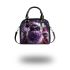 Purple grinchy with black sunglass and dancing santaclaus shoulder handbag