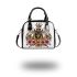 Queen bee sitting on top of honeycomb shoulder handbag