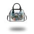 Realistic happy baby sea turtle swimming in the ocean shoulder handbag