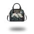 Red crowned cranes with dream catcher shoulder handbag