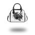 Sea turtle in black and white shoulder handbag