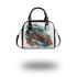 Sea turtle waves and flowers shoulder handbag