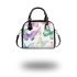 Seamless pattern of pastel watercolor butterflies shoulder handbag