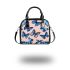 Seamless pattern with a digital illustration of blue butterflies shoulder handbag