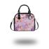 Seamless pattern with rose gold foil butterflies shoulder handbag
