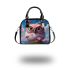 Serene Owl in Flower Field Shoulder Handbag