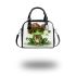 St p entity with clover cute frog wearing hat shoulder handbag