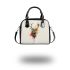 Stag design in the style of white background shoulder handbag