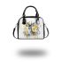 Stunning beautiful deer with yellow roses painted shoulder handbag