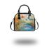 the river with musical note flowers and bamboo flutes Shoulder Handbag