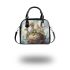 Three dragons on the cloud like sphere shoulder handbag