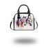 Three horses watercolor style shoulder handbag