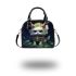 Tranquil Cat in Lush Environment Shoulder Handbag