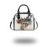 Trash polka style deer portrait shoulder handbag