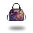 Vibrant and psychedelic illustration of an adorable frog shoulder handbag