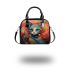 Vibrant feline garden shoulder handbag