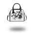 Watercolor black and white horses shoulder handbag