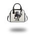 Watercolor black horse shoulder handbag
