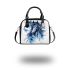 Watercolor blue horse shoulder handbag