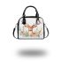 Watercolor deer with flowers shoulder handbag