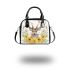 Watercolor deer with yellow roses shoulder handbag