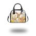 Watercolor deer with yellow roses shoulder handbag