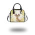 Watercolor deer with yellow roses shoulder handbag