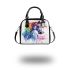 Watercolor horse in rainbow colors shoulder handbag