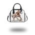 Watercolor illustration of an elegant brown french horse shoulder handbag