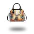 Watercolor illustration of the majestic deer shoulder handbag