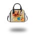 Watercolor painting of an abstract composition shoulder handbag