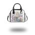 Watercolor painting of butterflies and flowers shoulder handbag