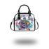 Watercolor sea turtle with a colorful mandala pattern shoulder handbag