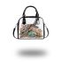 Watercolor turtle swimming in coral reef shoulder handbag