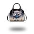 Whimsical Bird on Foggy Beach Shoulder Handbag