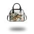 Whimsical watercolor turtle with floral patterns shoulder handbag