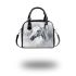 White horse smoke background shoulder handbag