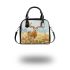 Whitetailed buck standing in a meadow with daisies shoulder handbag