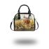 Whitetailed buck standing in meadow with daisies shoulder handbag