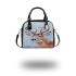 Whitetailed buck watercolor painting shoulder handbag