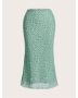 Women's Ditsy Floral Mesh Skirt – Fishtail Style, Wavy Hem, Lightweight Overlay Midi Skirt