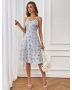 Women's Summer Maxi Dress – Floral Print with Contrast Lace, Sleeveless Vacation Style Outfit