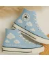 Cloudy Dreams Embroidered Canvas Sneakers for Women, Teens, Girls – Stylish Comfort for Everyday Wear, Casual Outings